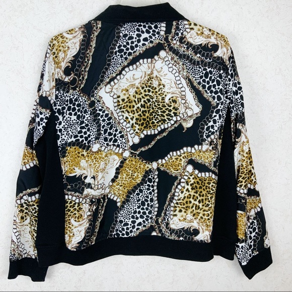 Activology leopard Dalmatian chains pattern zip jacket retro style athletic - Picture 5 of 7